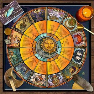 Zodiac Sun & Moon Tarot Cloth 29 X 29 NWT